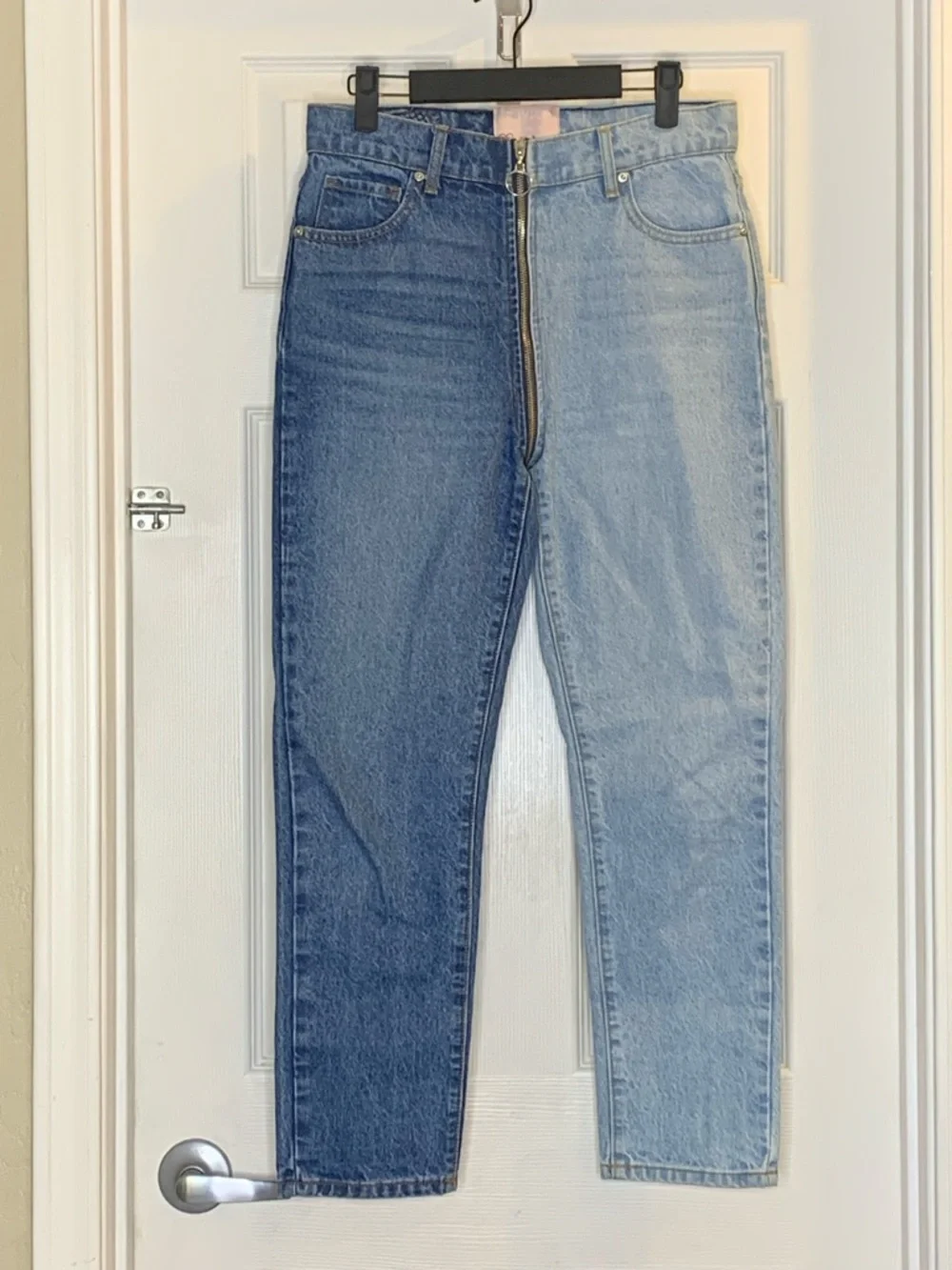 Revice Yin-Yang Jeans Size 28 Ankle Cropped Full Zipper Two Toned